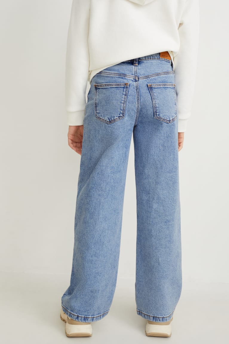 Denim Light Blue C&A Wide Leg Girls' Jeans | NYKOJ-9230