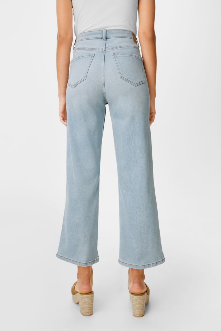 Denim Light Blue C&A Wide Leg Women's Jeans | UTGSV-7408