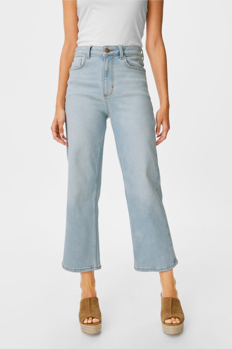 Denim Light Blue C&A Wide Leg Women's Jeans | UTGSV-7408