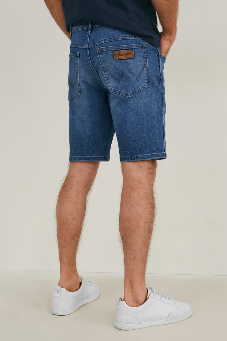 Denim Light Blue C&A Wrangler Denim Men's Shorts | WRZQN-1384