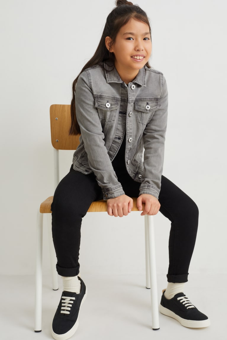 Denim Light Gray C&A Denim Girls' Jackets | VCELW-8476