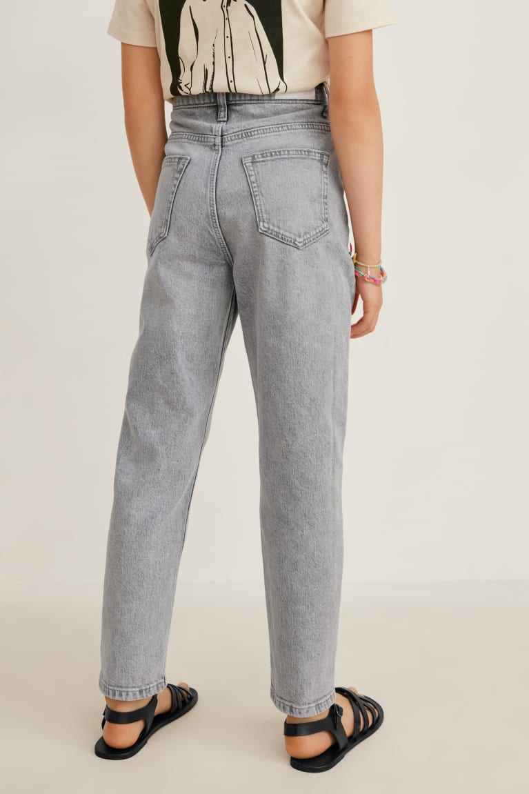 Denim Light Gray C&A Relaxed Girls' Jeans | NJWZR-1896