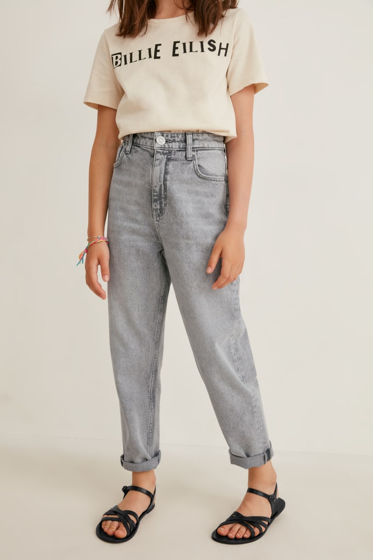 Denim Light Gray C&A Relaxed Girls' Jeans | NJWZR-1896