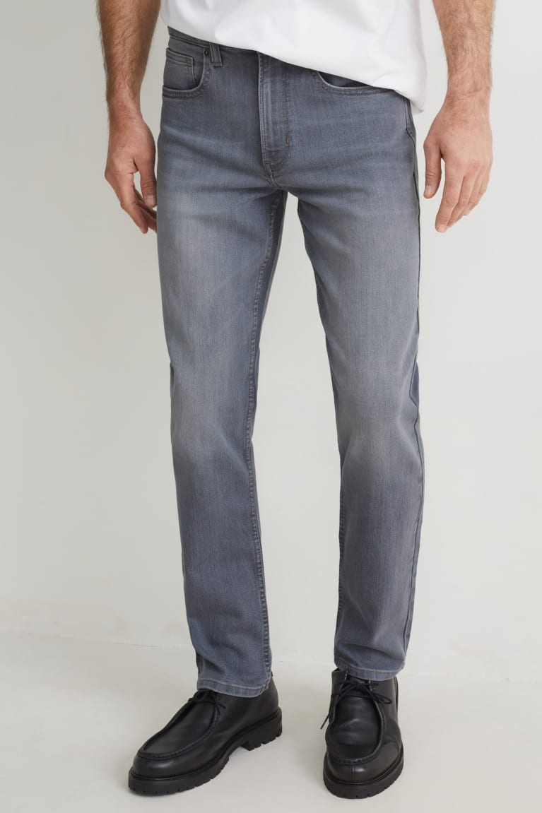 Denim Light Gray C&A Slim Lycra® Men's Jeans | ZEHVS-1689