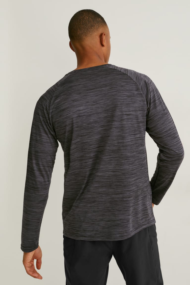 Gray / Black C&A Active Men's Top | TBQKP-7038