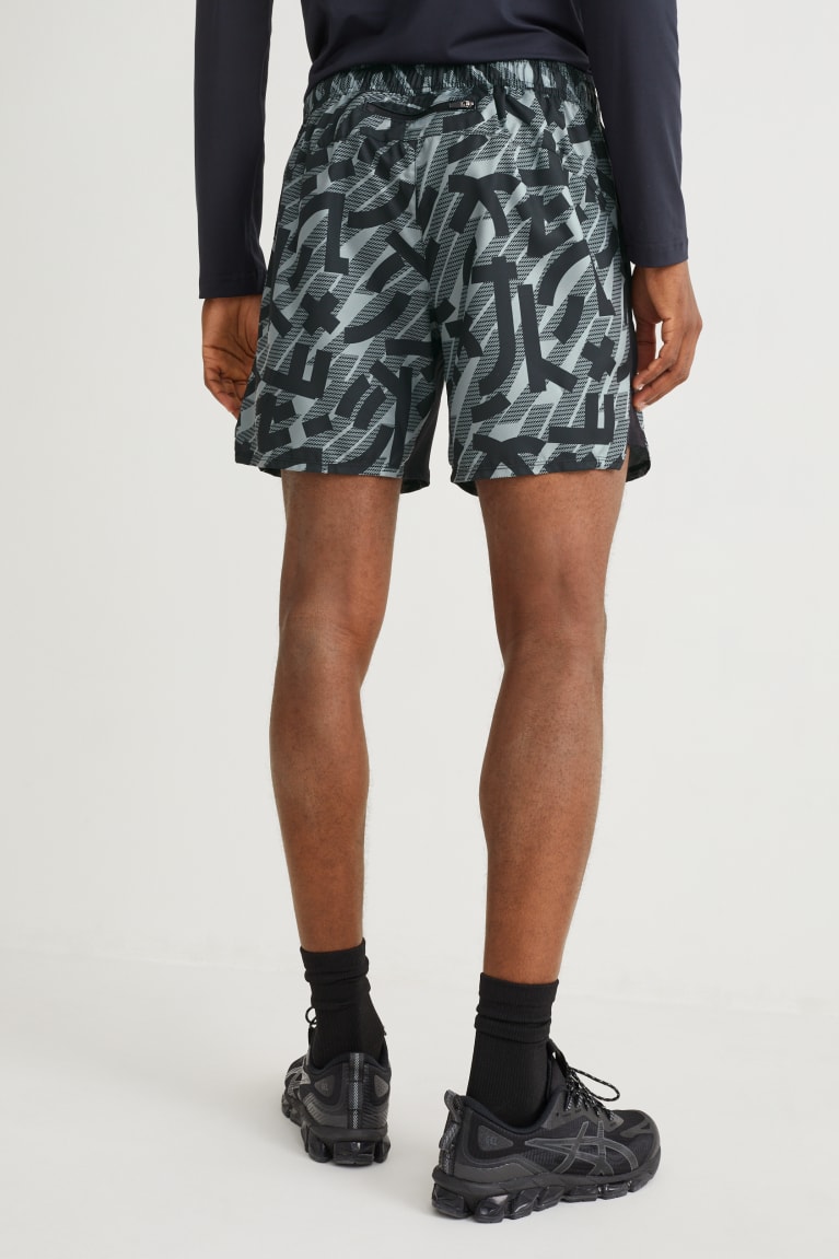 Gray / Black C&A Technical Men's Shorts | AXMUT-1645