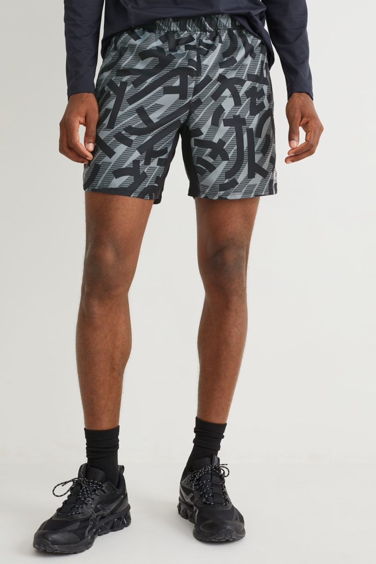 Gray / Black C&A Technical Men's Shorts | AXMUT-1645