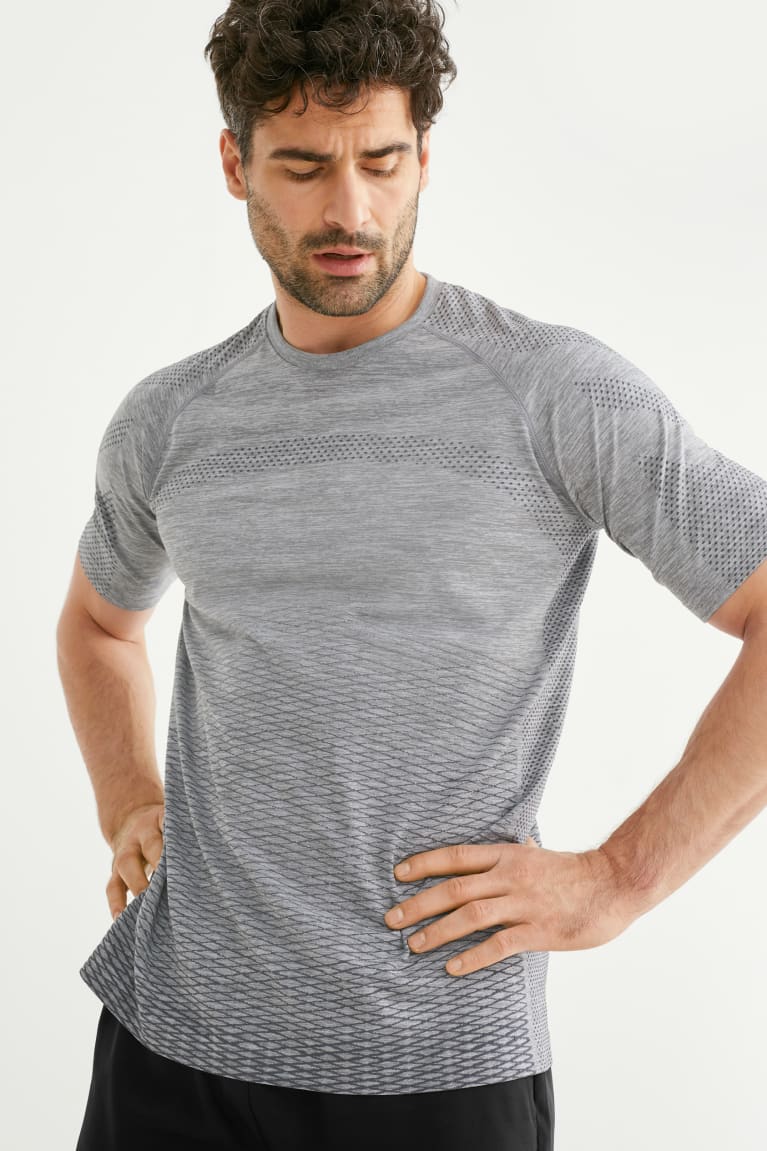 Gray C&A Active Men's T-shirts | MXBHW-4625