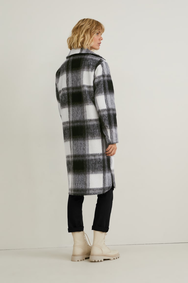 Gray C&A Check Women's Coats | XMUVB-6879