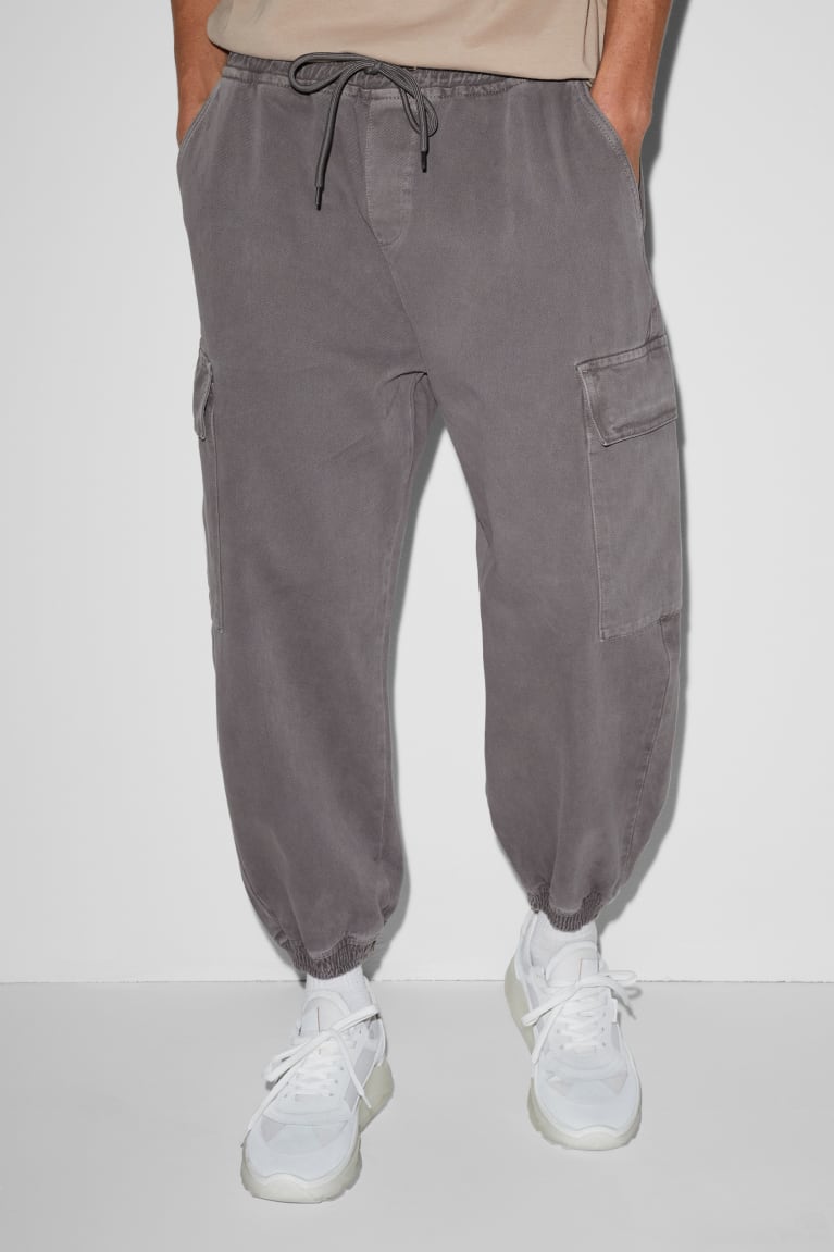 Gray C&A Clockhouse Cargo Loose Fit Men's Trousers | DEGSP-2473