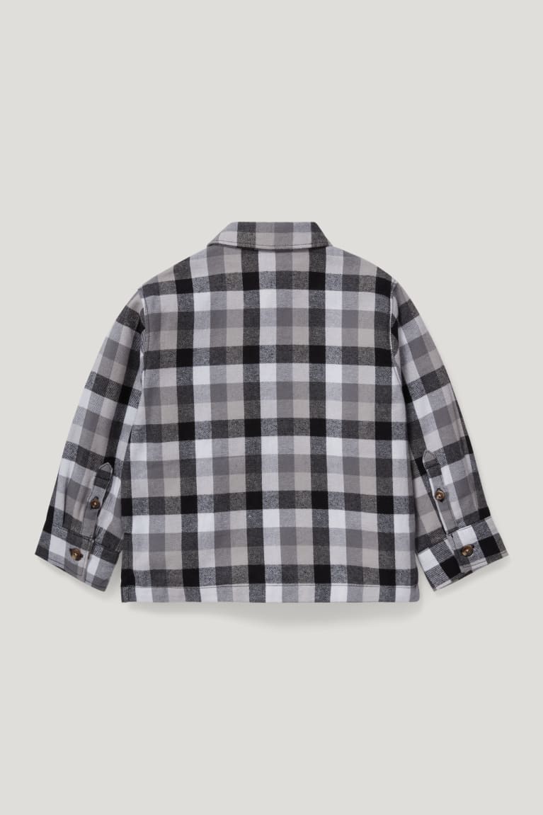 Gray C&A Flannel Genderneutral Organic Cotton Check Girls' Shirts | FKDBI-9432