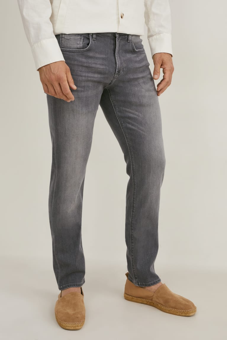 Gray C&A Premium Slim Recycled Men's Jeans | XLPUI-8094