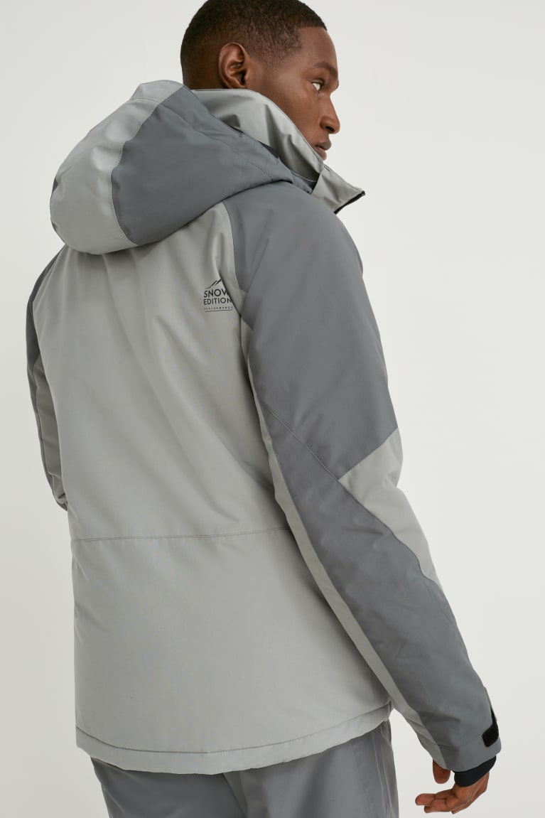 Gray C&A Ski With Hood Bionic-finish®eco Men's Jackets | AZIYH-0235