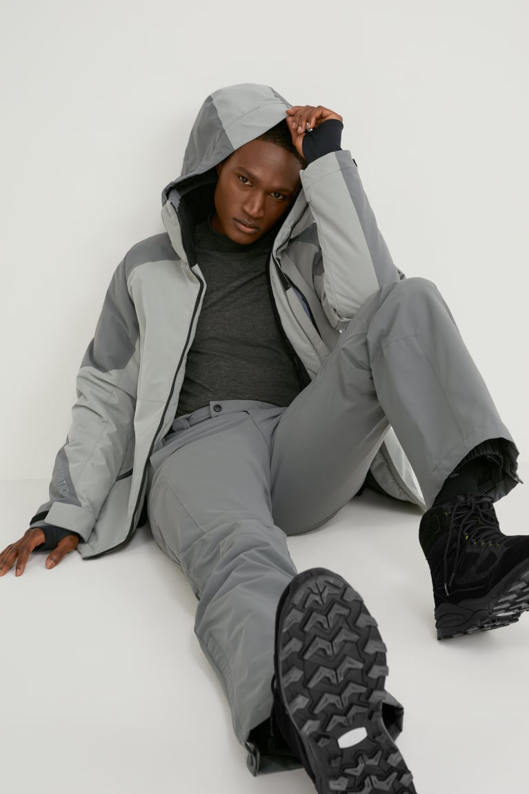 Gray C&A Ski With Hood Bionic-finish®eco Men's Jackets | AZIYH-0235