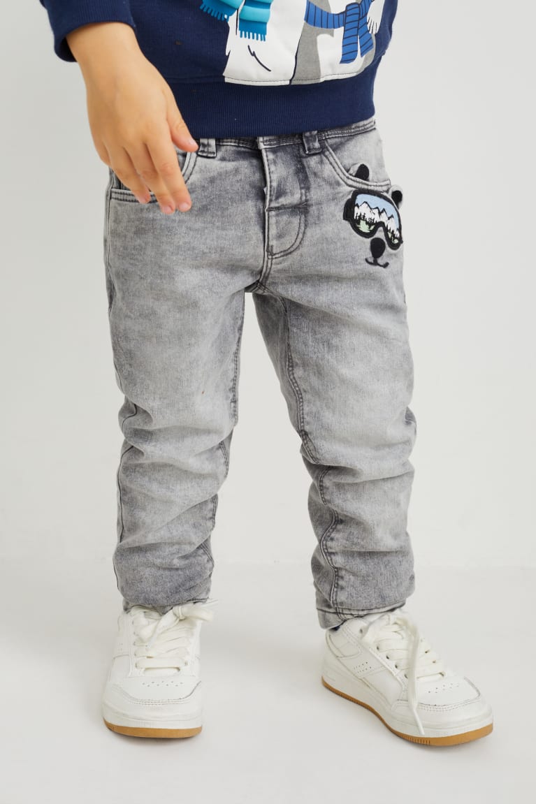 Gray C&A Slim Thermal Boys' Jeans | NDTGI-9147