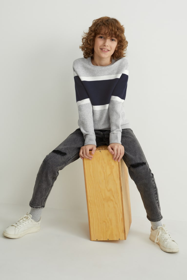 Gray / Dark Blue C&A Girls' Jumper | IXNMJ-5897