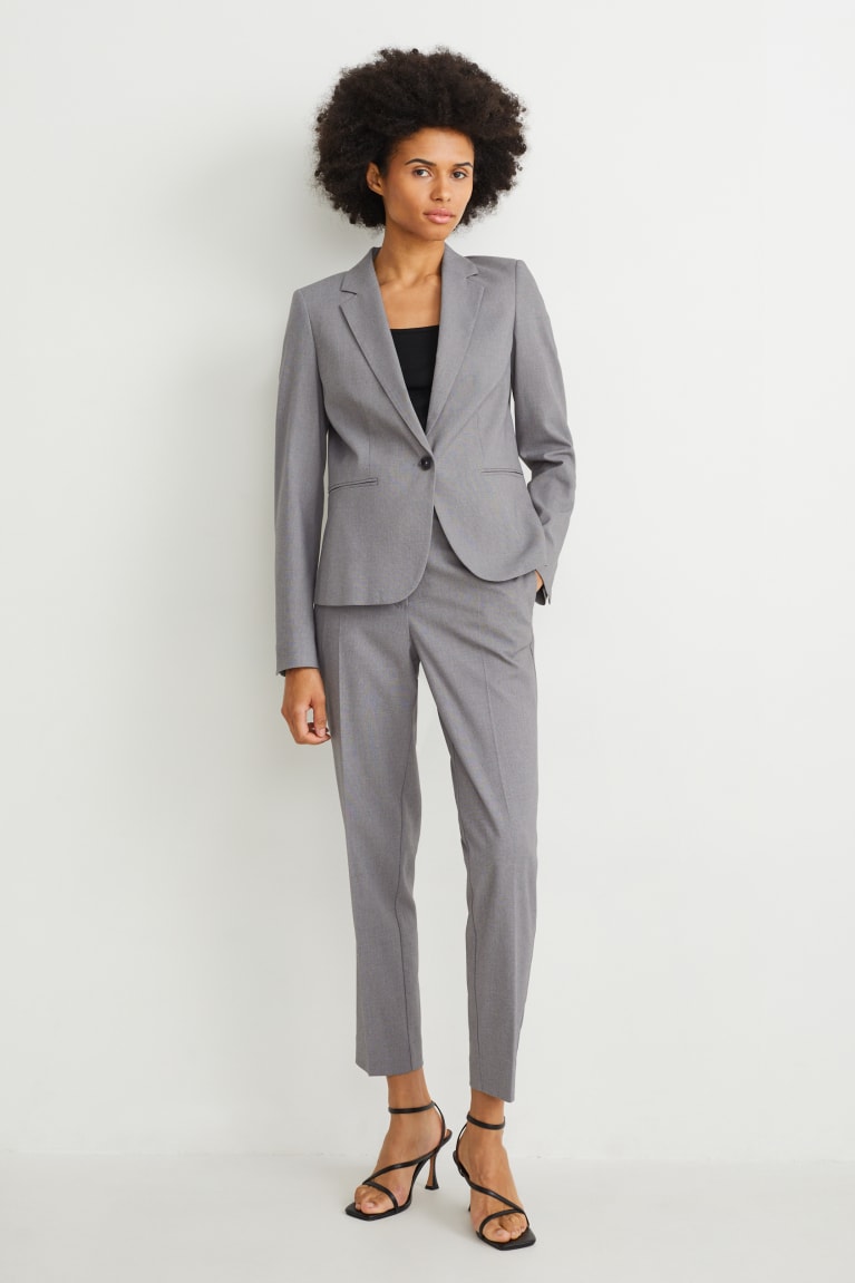 Gray Melange C&A Business Regular Fit Women's Jackets | IGOPE-4197