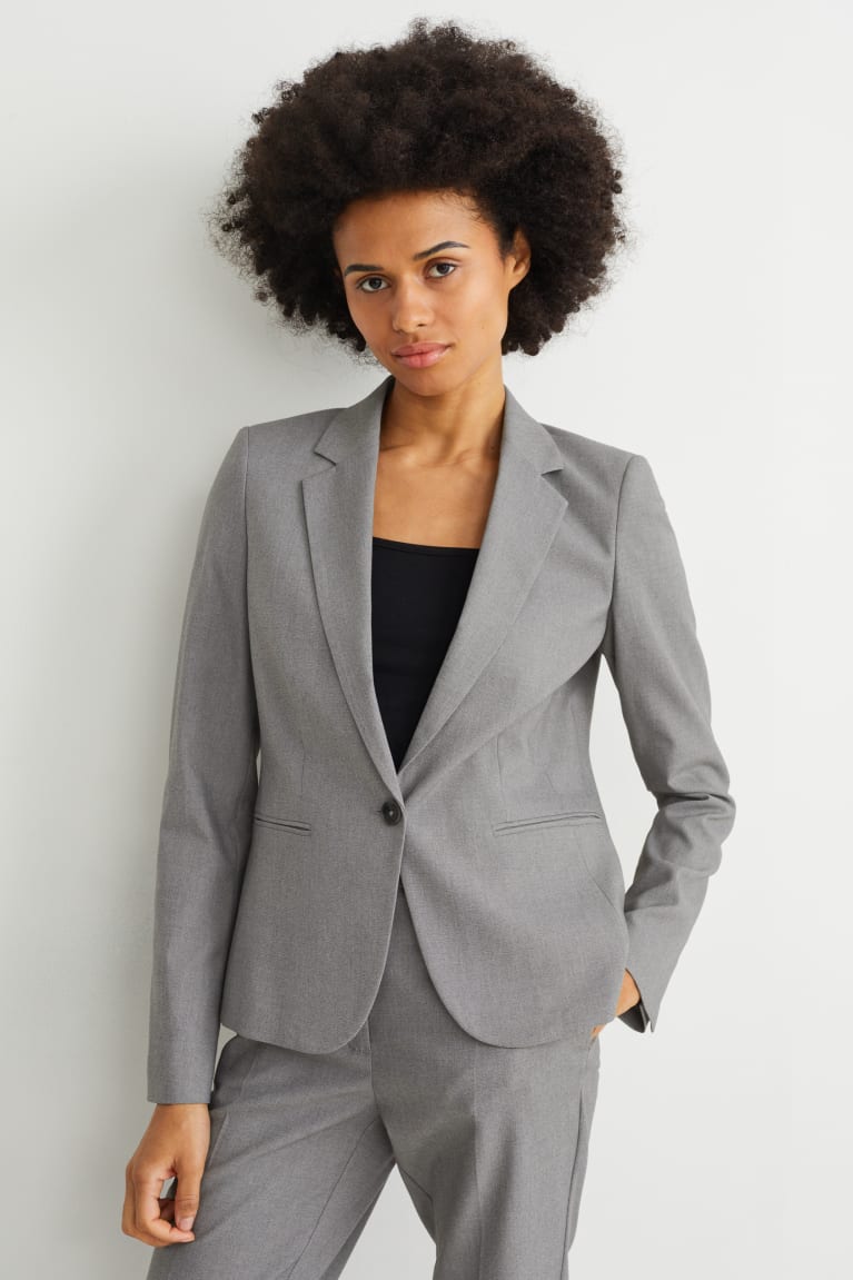 Gray Melange C&A Business Regular Fit Women\'s Jackets | IGOPE-4197