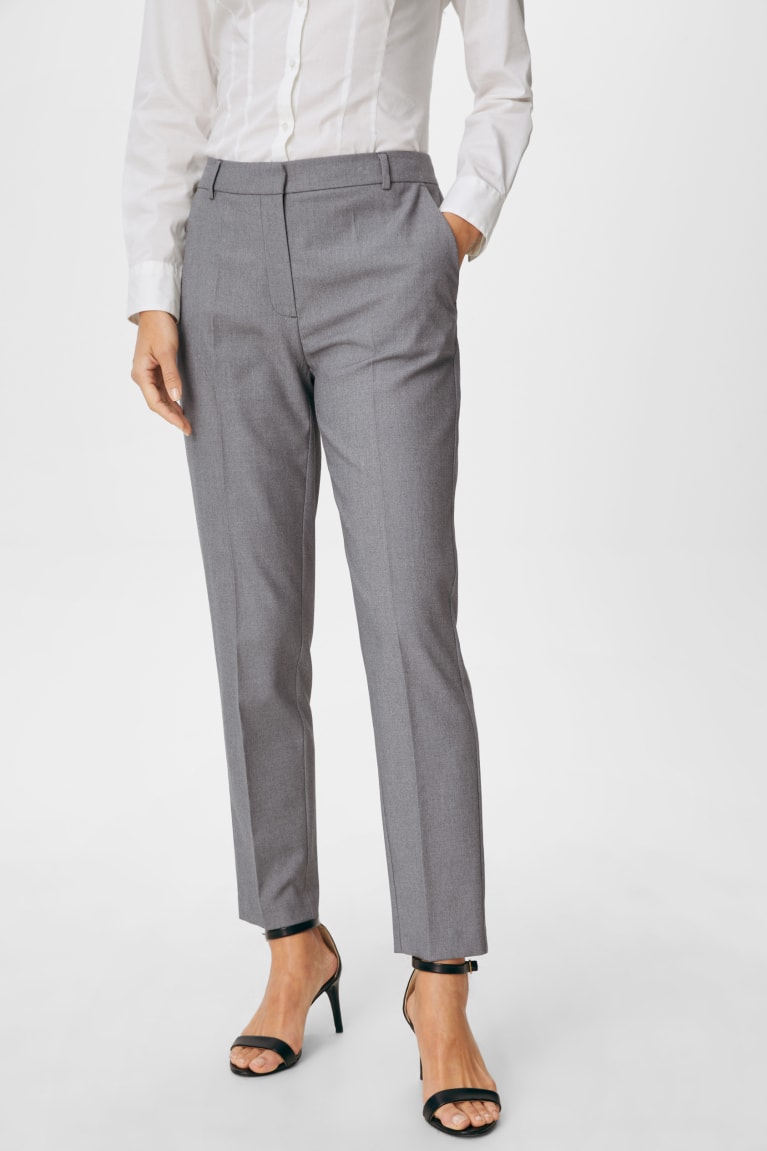 Gray Melange C&A Business Tailored Fit Recycled Women's Trousers | CRVJQ-0156