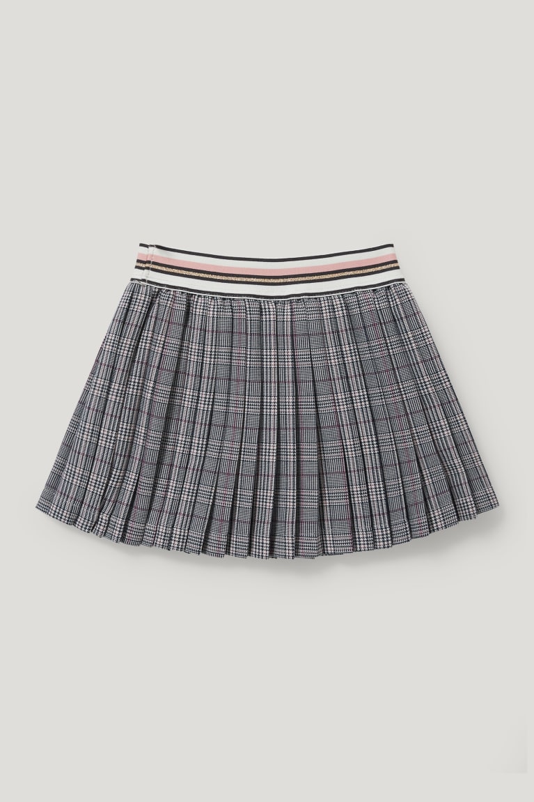 Gray Melange C&A Check Girls' Skirts | SQFUJ-8903