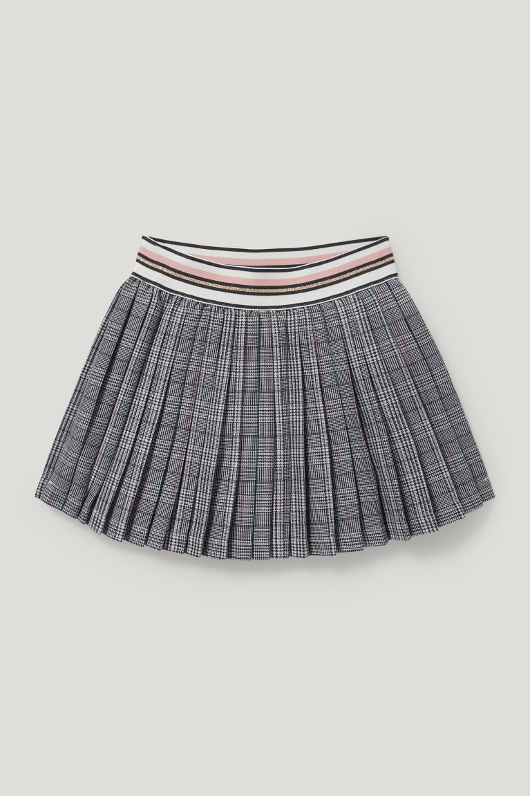 Gray Melange C&A Check Girls\' Skirts | SQFUJ-8903