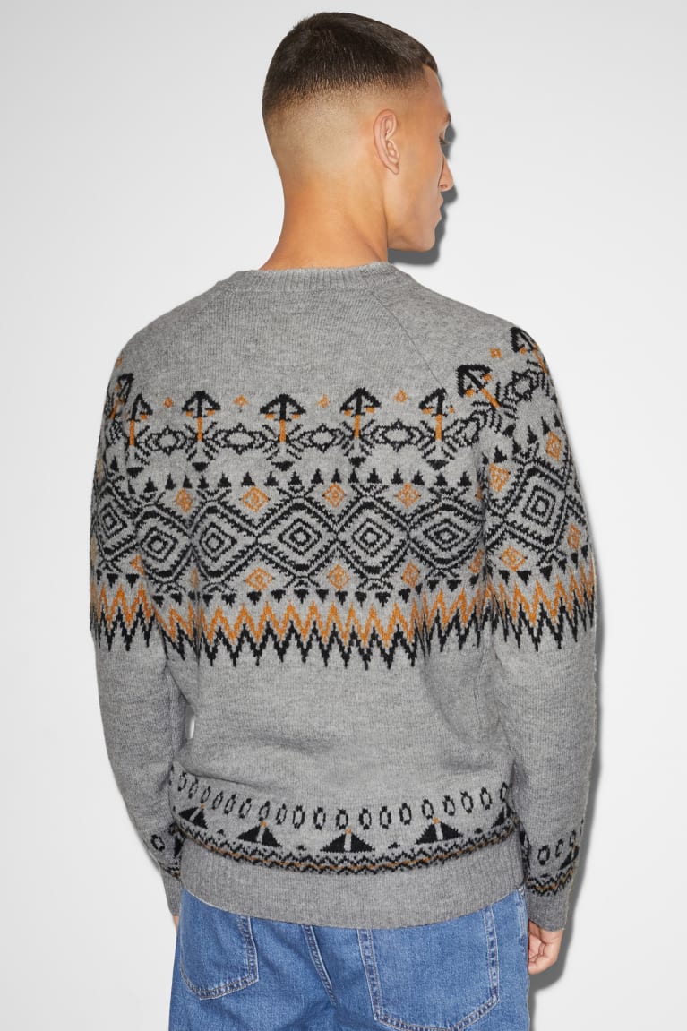 Gray Melange C&A Clockhouse Men's Jumper | GUEIQ-1635