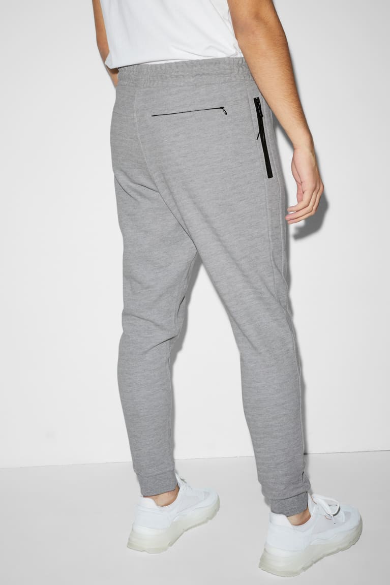 Gray Melange C&A Joggers Men's Trousers | EDBIZ-6045