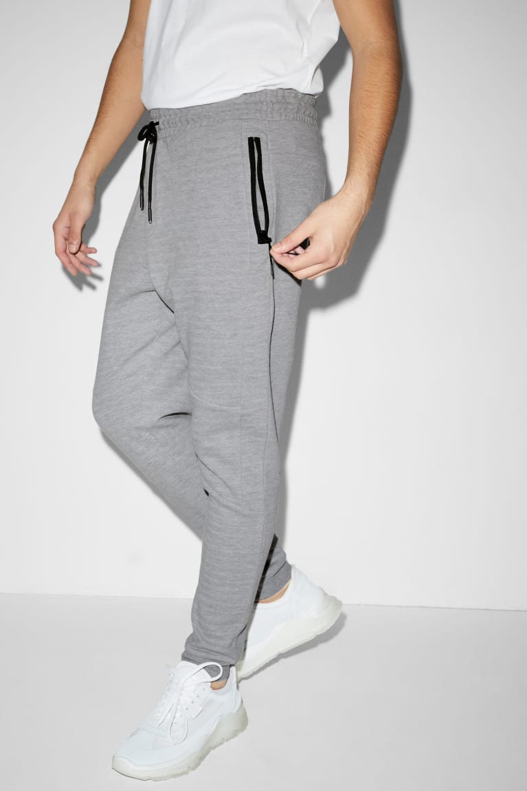 Gray Melange C&A Joggers Men's Trousers | EDBIZ-6045