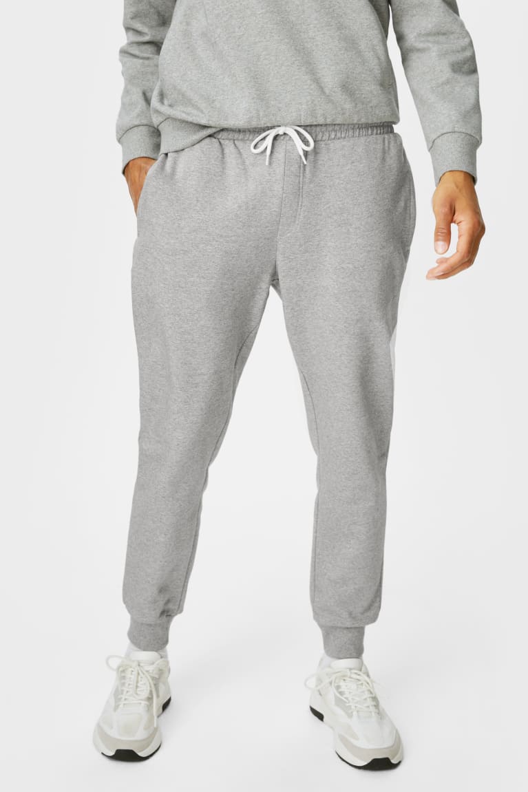 Gray Melange C&A Joggers With Organic Cotton Men's Trousers | SGRQD-1530