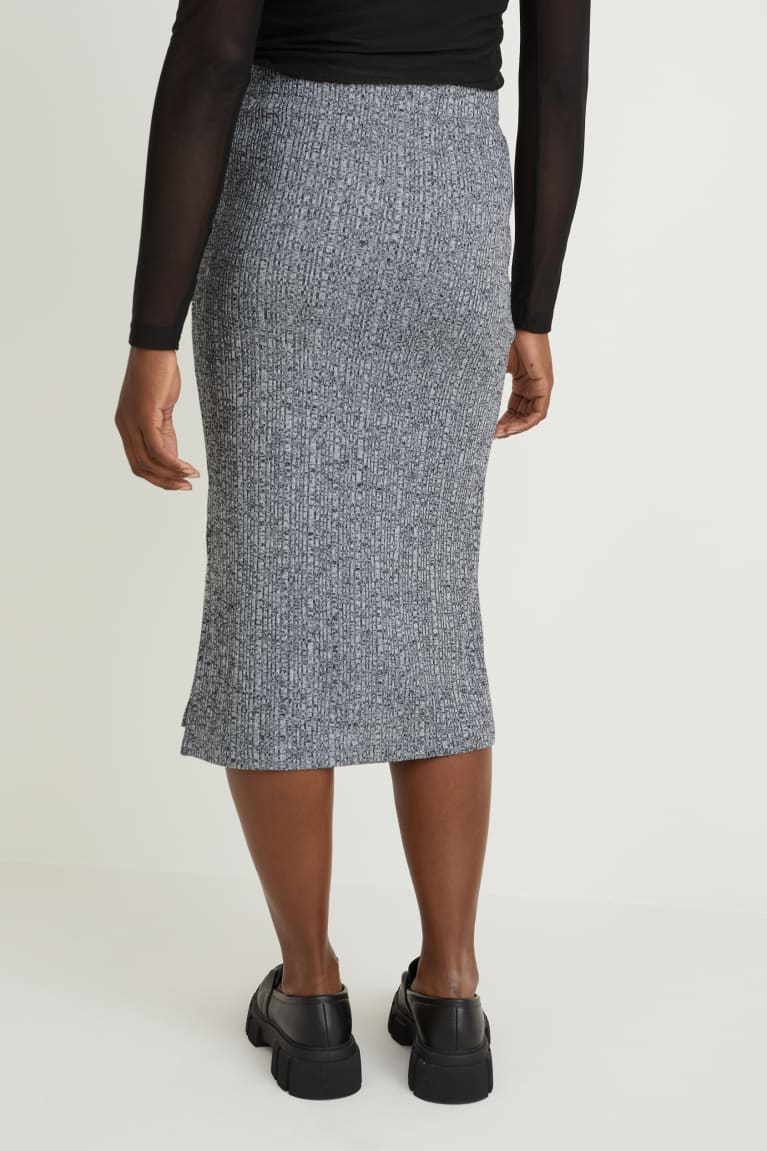 Gray Melange C&A Knitted Women's Skirts | RLNDT-0249