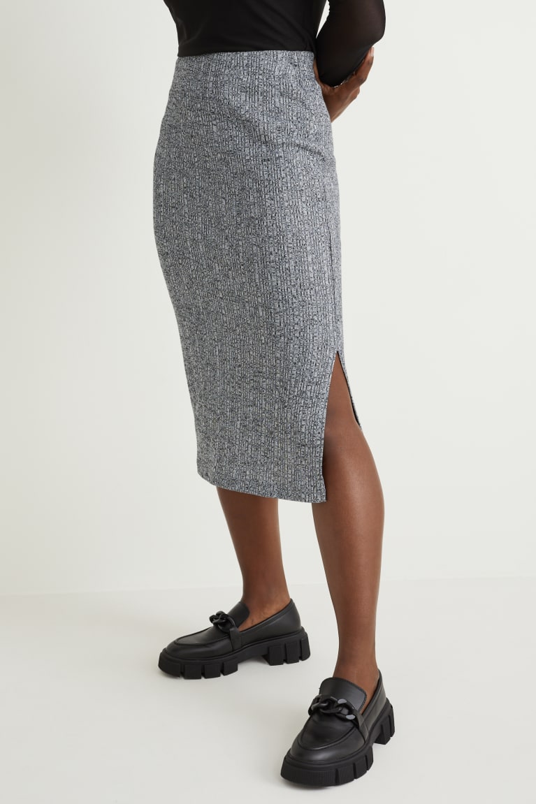 Gray Melange C&A Knitted Women's Skirts | RLNDT-0249