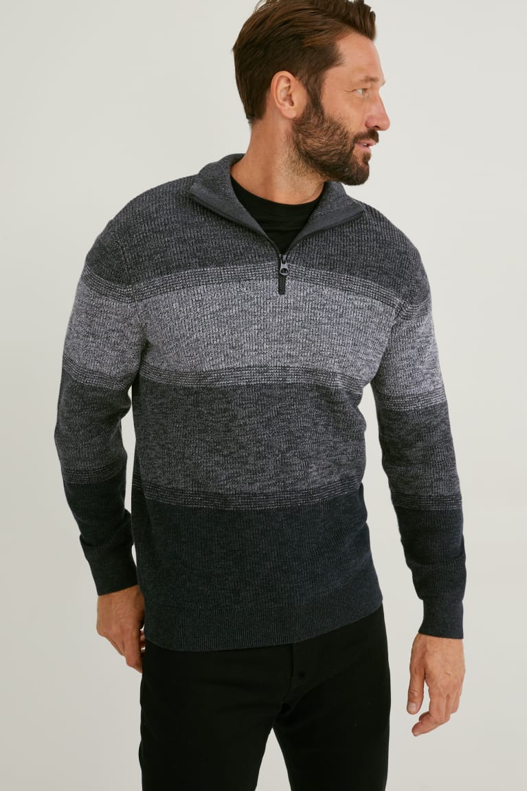 Gray Melange C&A Men\'s Jumper | WIKPC-5806