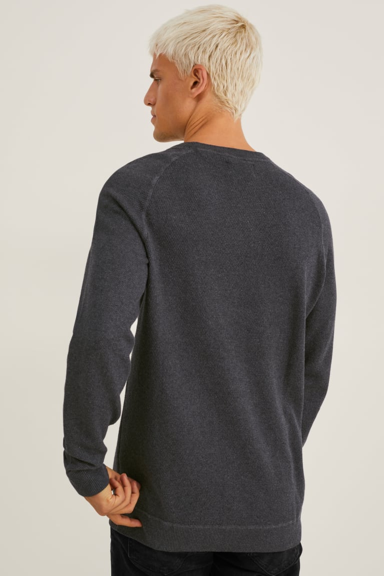 Gray Melange C&A Organic Cotton Men's Jumper | SRJYE-3619