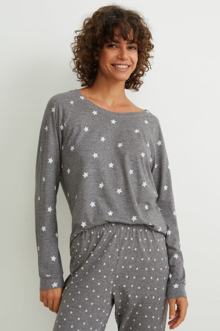 Gray Melange C&A Pyjamas Patterned Women's Nightwear | GSEBO-1670