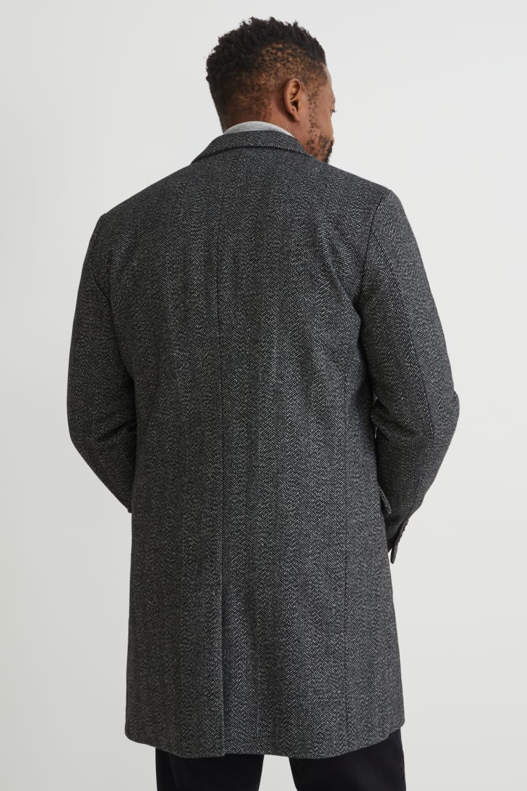 Gray Melange C&A Recycled Men's Coats | JDHWP-7046