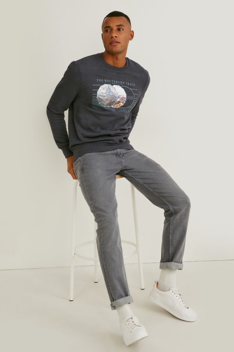 Gray Melange C&A Recycled Men's Sweatshirts | XZNVS-0957