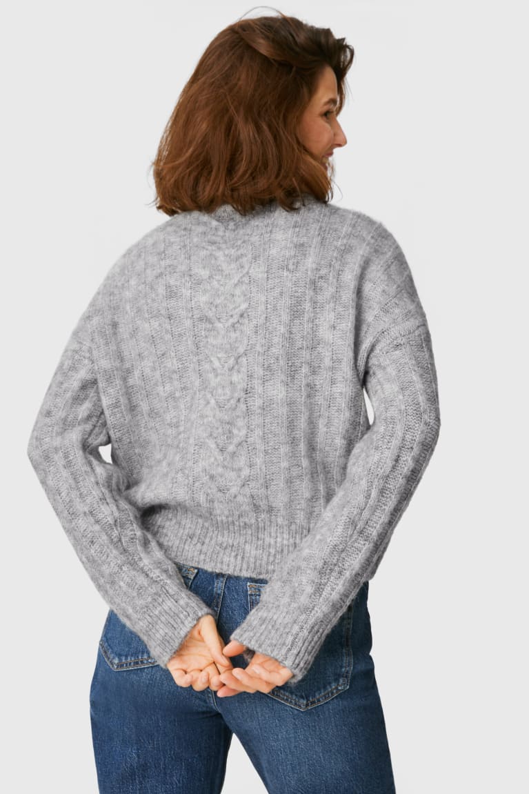 Gray Melange C&A Recycled Women's Jumper | XDYEZ-7049