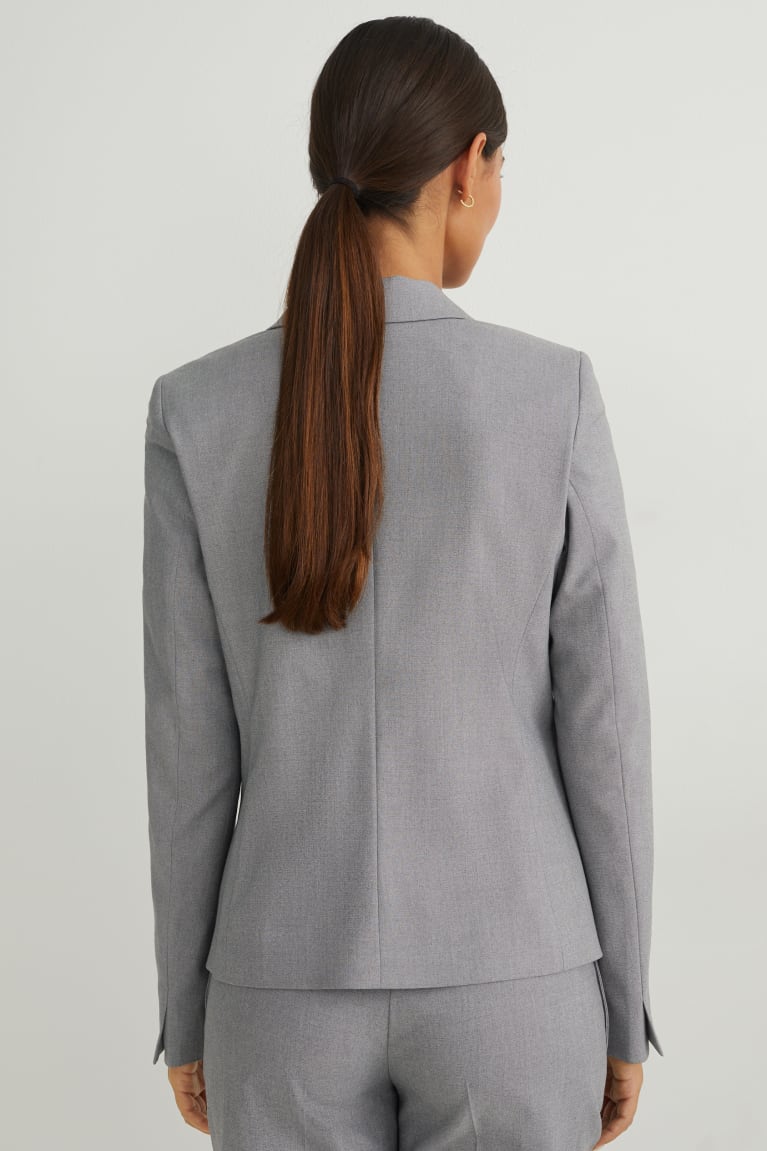 Gray Melange C&A Regular Fit Recycled Women's Blazers | DSUTL-0632