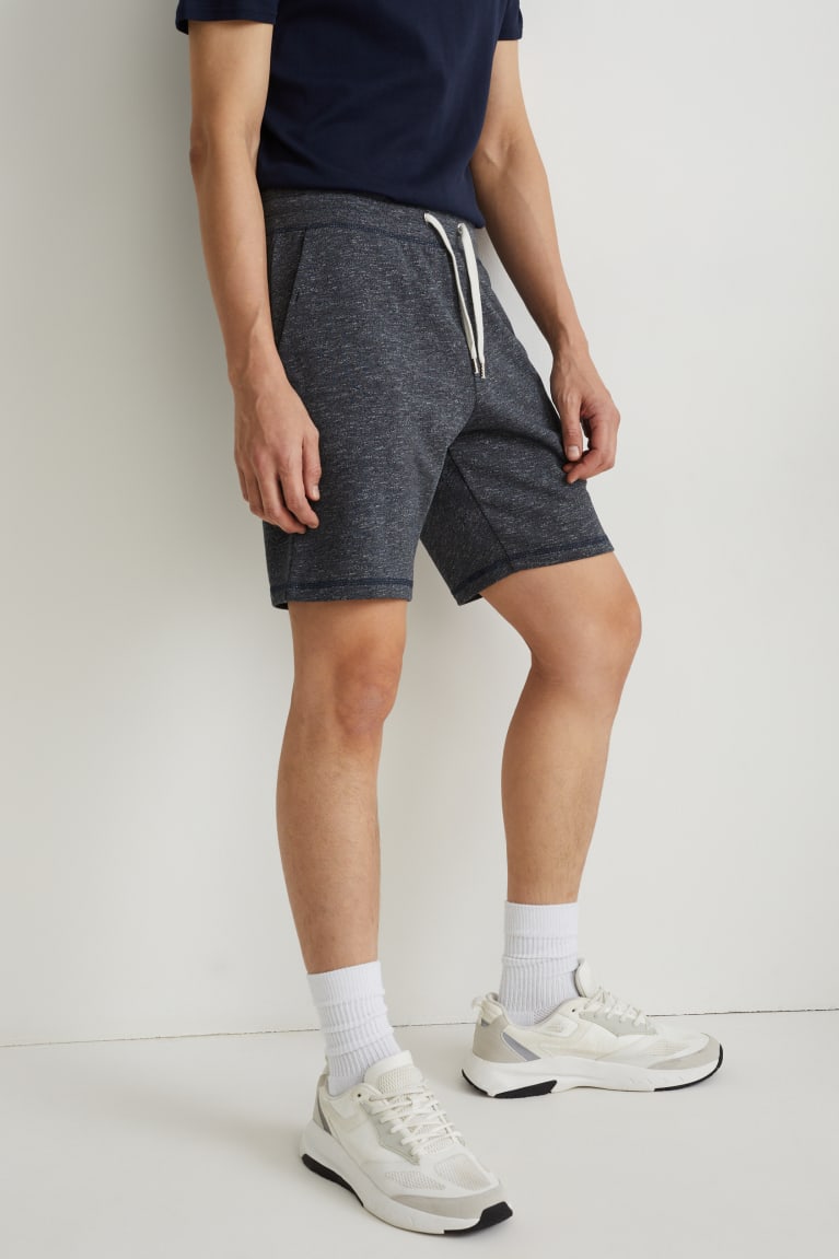 Gray Melange C&A Sweat With Organic Cotton Men's Shorts | MTRGQ-9456