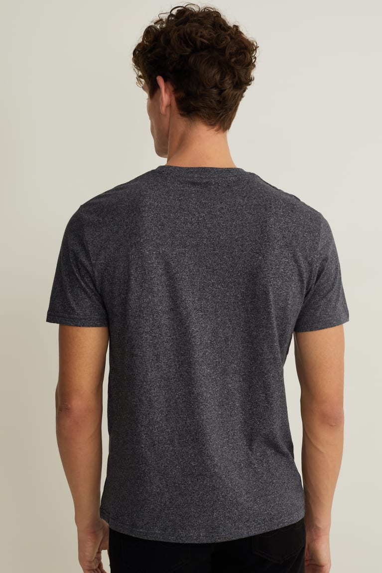 Gray Melange C&A With Organic Cotton Men's T-shirts | QVAEK-4052