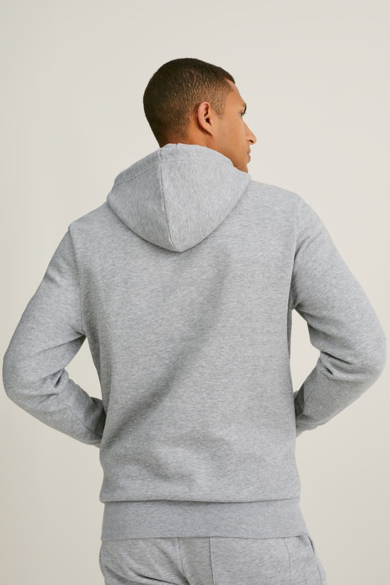 Gray Melange C&A With Organic Cotton Men's Sweatshirts | RJQLH-7543