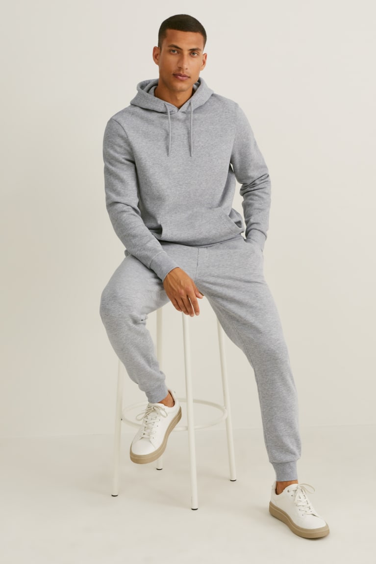 Gray Melange C&A With Organic Cotton Men's Sweatshirts | RJQLH-7543