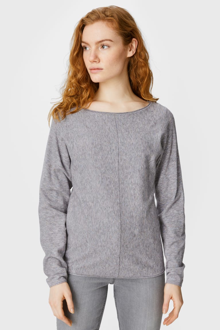 Gray Melange C&A Women\'s Jumper | YBUVS-0624