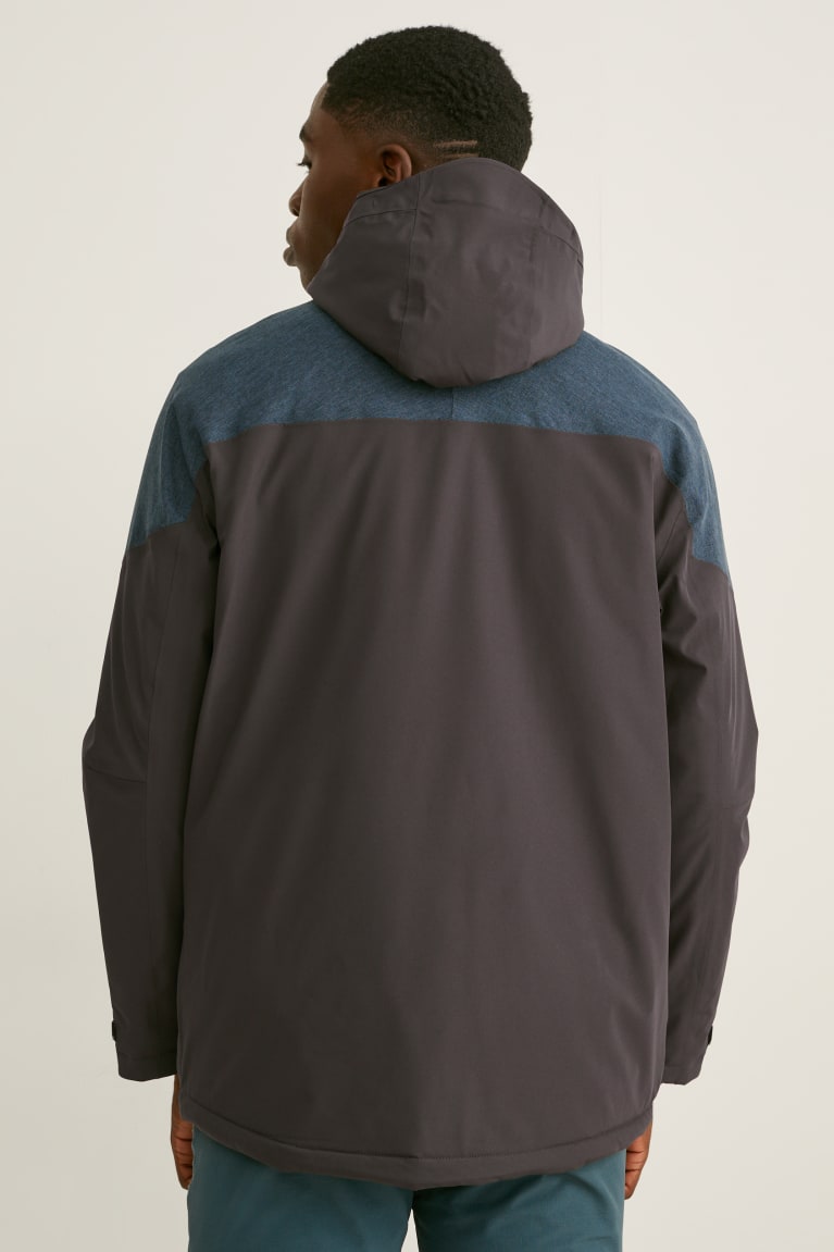 Gray / Turquoise C&A Outdoor With Hood Men's Jackets | RAOEG-5831