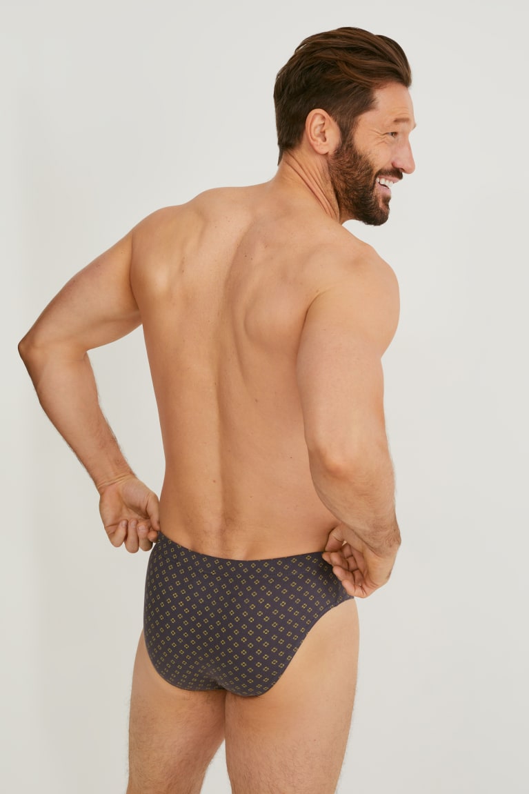 Gray / Yellow C&A Multipack Of 3 Briefs Organic Cotton Men's Underwear | TBDRC-7805