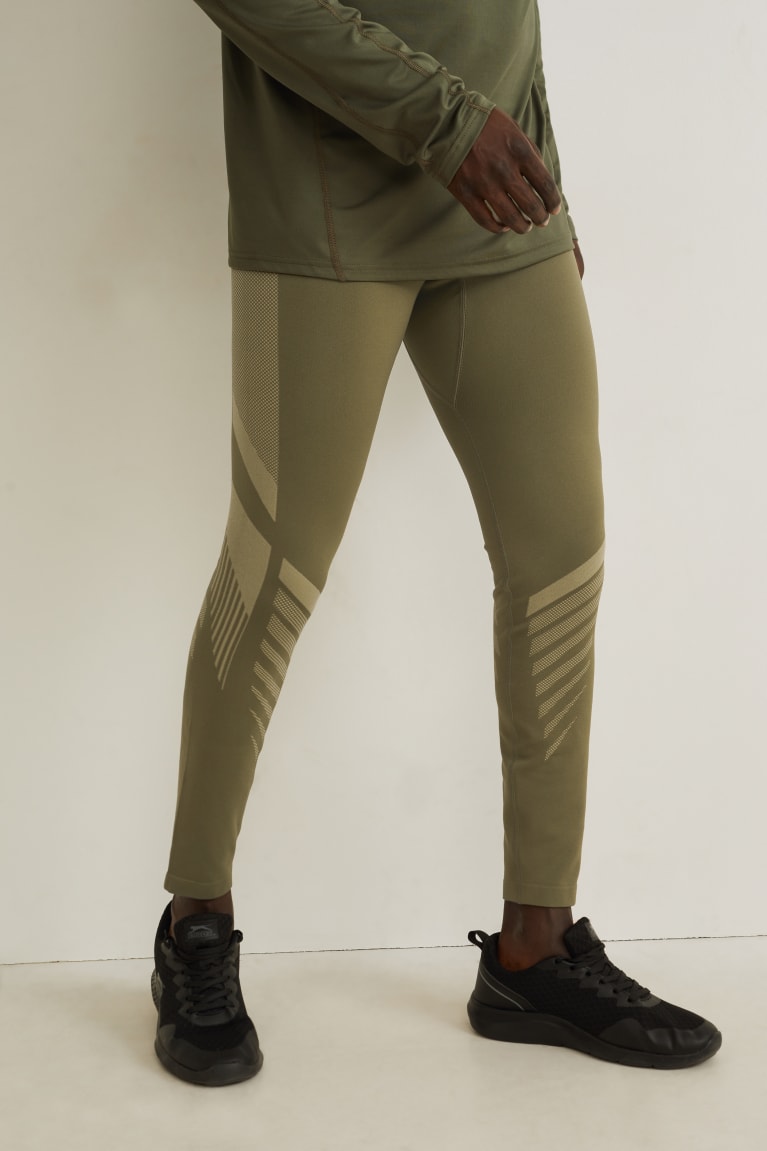 Green C&A Active Leggings Men's Trousers | KUWTV-1983