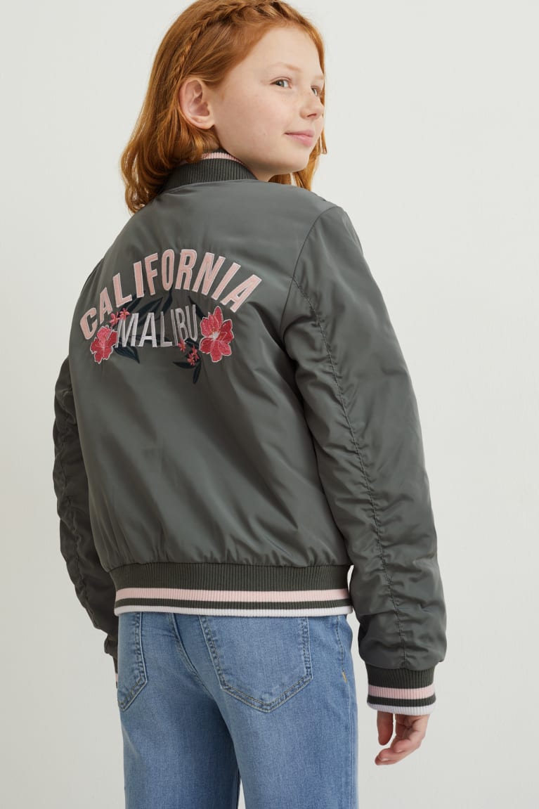 Green C&A Bomber Girls' Jackets | RMLNQ-4762