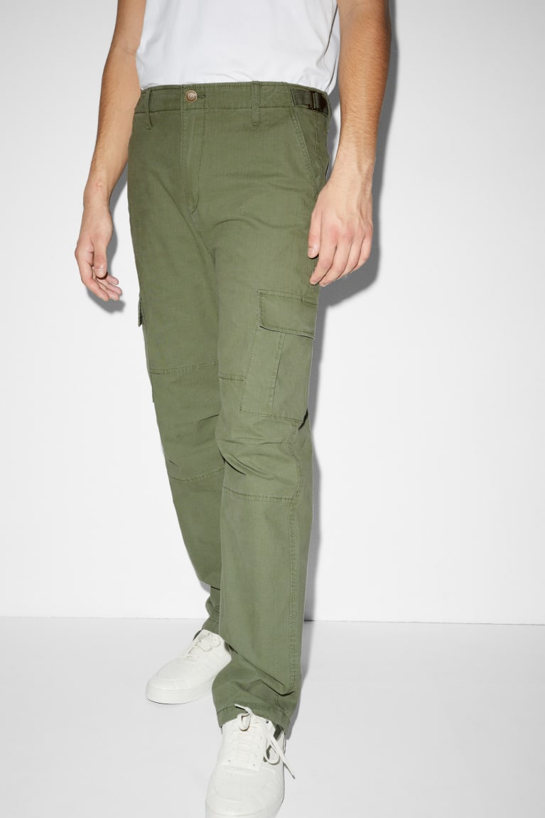 Green C&A Cargo Men's Trousers | YJKXG-9345