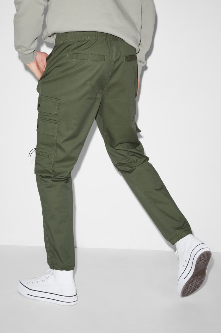 Green C&A Cargo Slim Fit Men's Trousers | AKMJO-5912