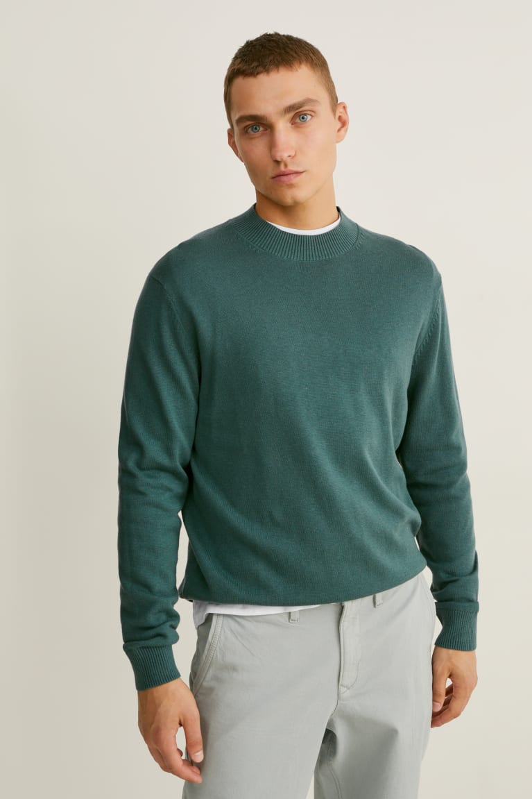 Green C&A Cashmere Blend Men\'s Jumper | ZLVOM-1276